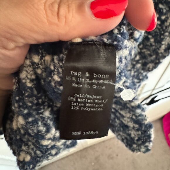 Rag & Bone Dark Wool Zip Up Indie Grunge Sweater - Picture 3 of 3